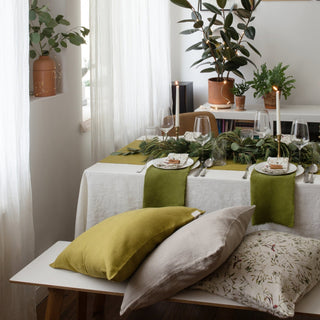 Mistletoe on Light Natural Linen Cushion Cover - Linen Tales B2B 5