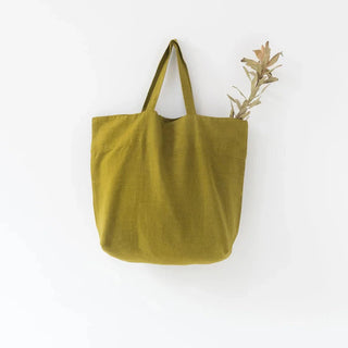 Moss Green Linen Big Bag - Linen Tales B2B 