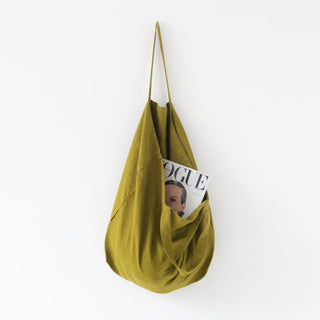 Moss Green Linen Big Bag - Linen Tales B2B 