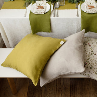 Moss Green Linen Cushion Cover - Linen Tales B2B 3