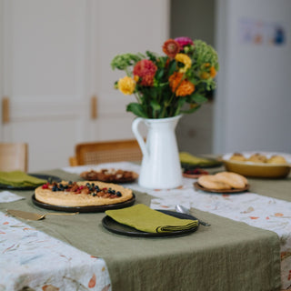 Moss Green Linen Napkins Set of 2 - Linen Tales B2B 3