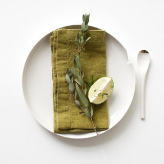 Moss Green Linen Napkins Set of 2 - Linen Tales B2B 
