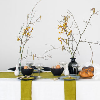 Moss Green Linen Table Runner - Linen Tales B2B 2