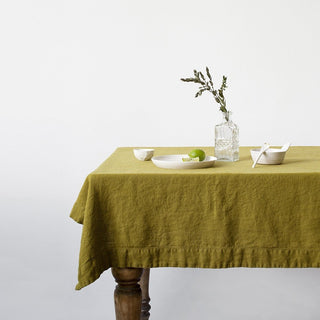 Moss Green Linen Tablecloth - Linen Tales B2B 