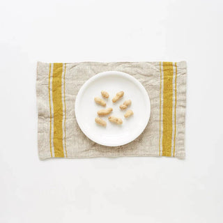 Mustard Stripe Vintage Linen Placemat - Linen Tales B2B 