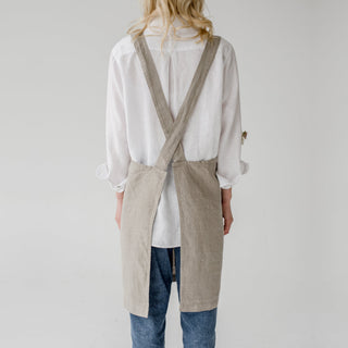 Natural Linen Crossback Apron - Linen Tales B2B 3