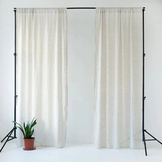 Natural Linen Daytime Rod Pocket Curtain Set of 2 - Linen Tales B2B 1