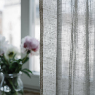 Natural Linen Daytime Tie Top Curtain Set of 2 - Linen Tales B2B 9