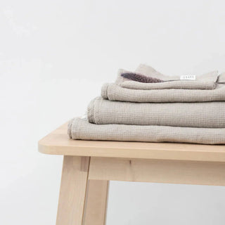 Natural Linen Fine Waffle Towel - Linen Tales B2B 
