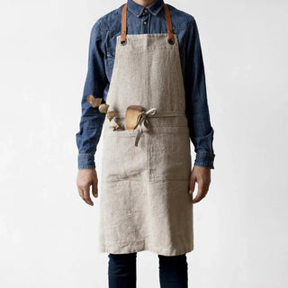 Natural Linen Luxury Apron - Linen Tales B2B 