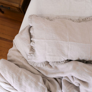 Natural Linen Pillowcase with Frills - Linen Tales B2B 3