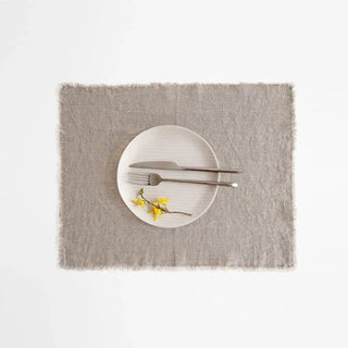 Natural Linen Placemat with Fringes - Linen Tales B2B 