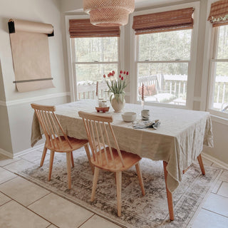 Natural Linen Tablecloth with Fringes - Linen Tales B2B 