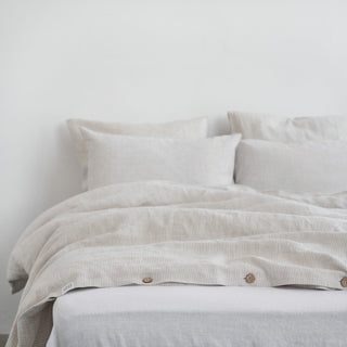 Natural Stripes Linen Duvet Cover Set - Linen Tales B2B 
