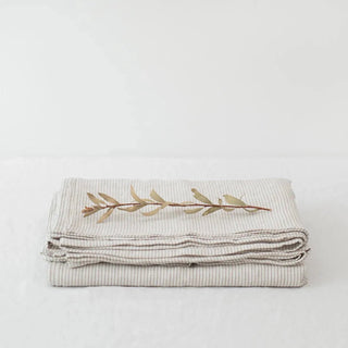 Natural Stripes Linen Flat Sheet - Linen Tales B2B 