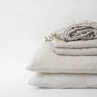 Natural Stripes Linen Sheet Set - Linen Tales B2B 