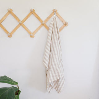 Natural White Stripes Linen Kitchen Towel - Linen Tales B2B 4