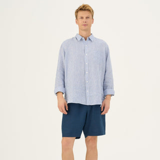 Navy Linen Amabilis Shorts - Linen Tales B2B 