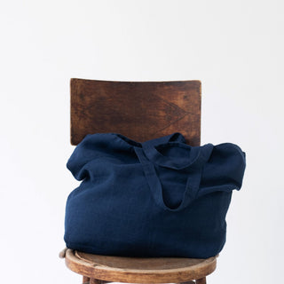 Navy Linen Big Bag - Linen Tales B2B 3