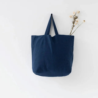 Navy Linen Big Bag - Linen Tales B2B 