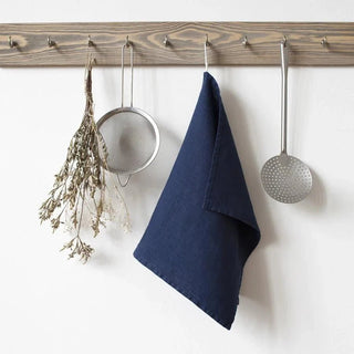 Navy Linen Kitchen Towel - Linen Tales B2B 