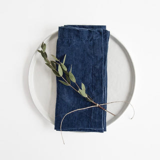 Navy Linen Napkins Set of 2 - Linen Tales B2B 