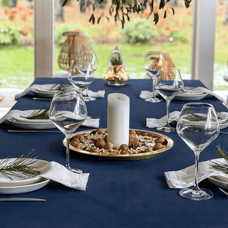 Navy Linen Tablecloth - Linen Tales B2B 