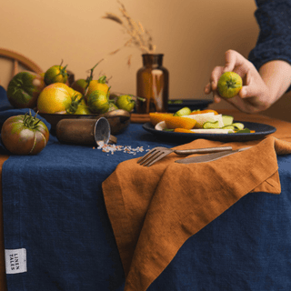 Navy Linen Tablecloth - Linen Tales B2B 4