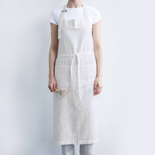 Off - White Linen Chef Apron - Linen Tales B2B 