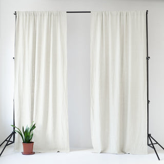 Off - White Linen Night Time Rod Pocket Curtain Set of 2 - Linen Tales B2B 