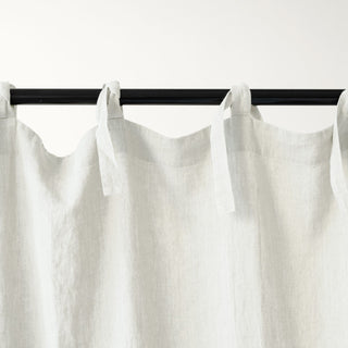 Off - White Linen Night Time Tie Top Curtain Set of 2 - Linen Tales B2B 
