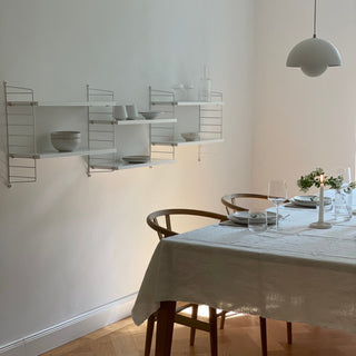 Off - White Linen Tablecloth with Fringes - Linen Tales B2B 
