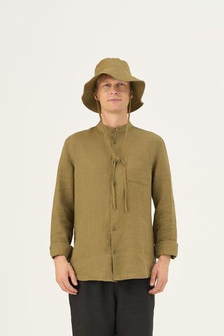 Olive Khaki Linen Solaris Hat - Linen Tales B2B 3