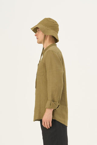 Olive Khaki Linen Solaris Hat - Linen Tales B2B 4