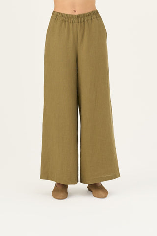 Olive Khaki Linen Zayn Trousers - Linen Tales B2B 3