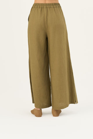 Olive Khaki Linen Zayn Trousers - Linen Tales B2B 5