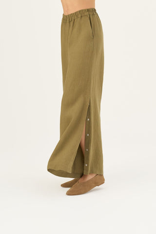 Olive Khaki Linen Zayn Trousers - Linen Tales B2B 4