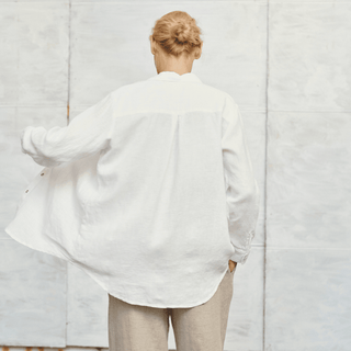 Optical White Linen Azalea Shirt - Linen Tales B2B 4