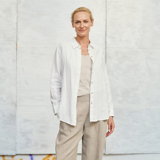 Optical White Linen Azalea Shirt - Linen Tales B2B 