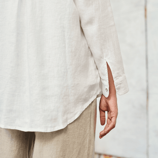 Optical White Linen Azalea Shirt - Linen Tales B2B 5