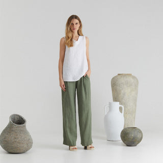 Optical White Linen Daffodil Top - Linen Tales B2B 