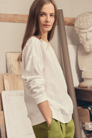 Optical White Linen Dahlia Jumper - Linen Tales B2B 2