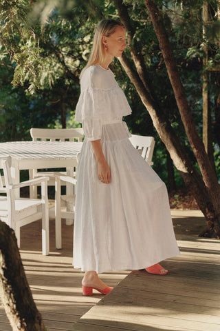 Optical White Linen Fantasia Dress - Linen Tales B2B 3