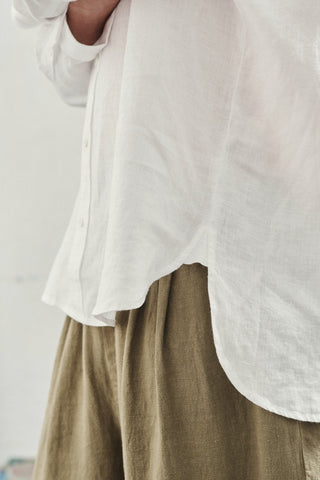 Optical White Linen Larch Shirt - Linen Tales B2B 3