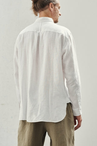 Optical White Linen Larch Shirt - Linen Tales B2B 
