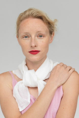 Optical White Linen Mallow Scarf - Linen Tales B2B 3