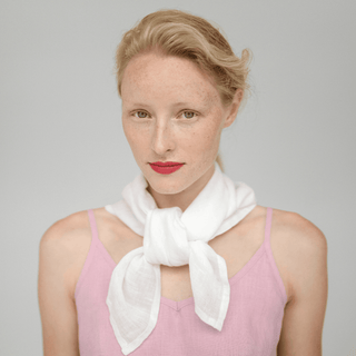 Optical White Linen Mallow Scarf - Linen Tales B2B 
