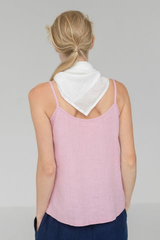Optical White Linen Mallow Scarf - Linen Tales B2B 