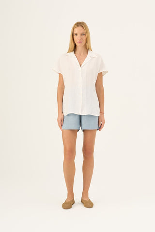 Optical White Linen Melody Shirt - Linen Tales B2B 