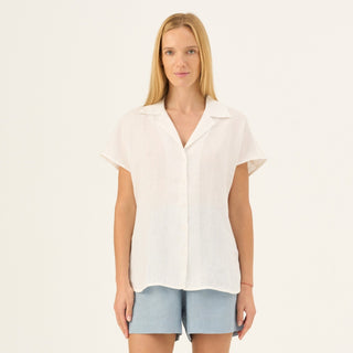 Optical White Linen Melody Shirt - Linen Tales B2B 
